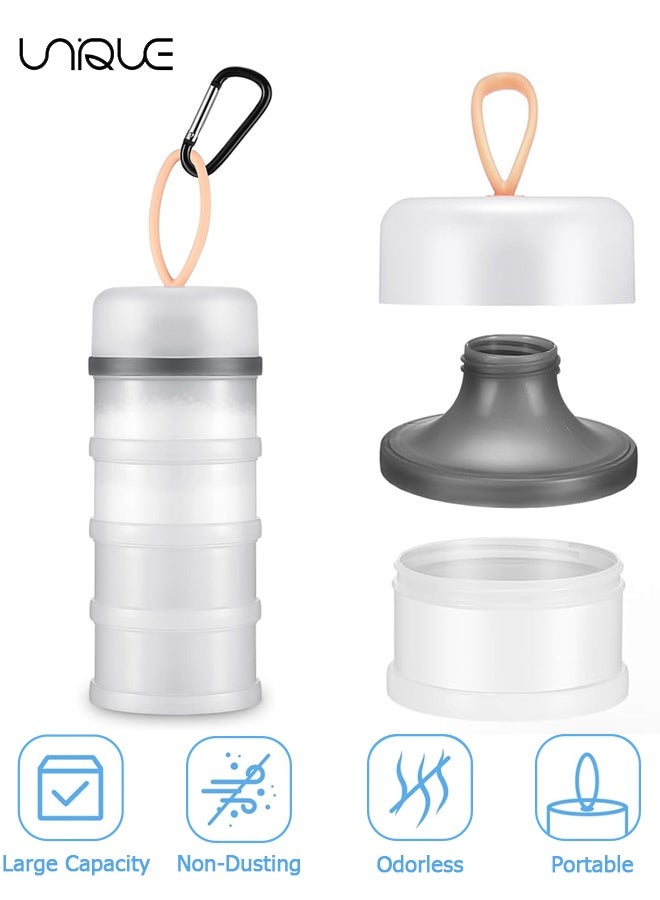 Unique 1 Pcs Protein Powder Container with Funnels Stand, 4 Stackable Leakproof Protein Powder Dispenser, Portable Keychain Powder Container for Workout, Fitness, Travel(White) - Image 1